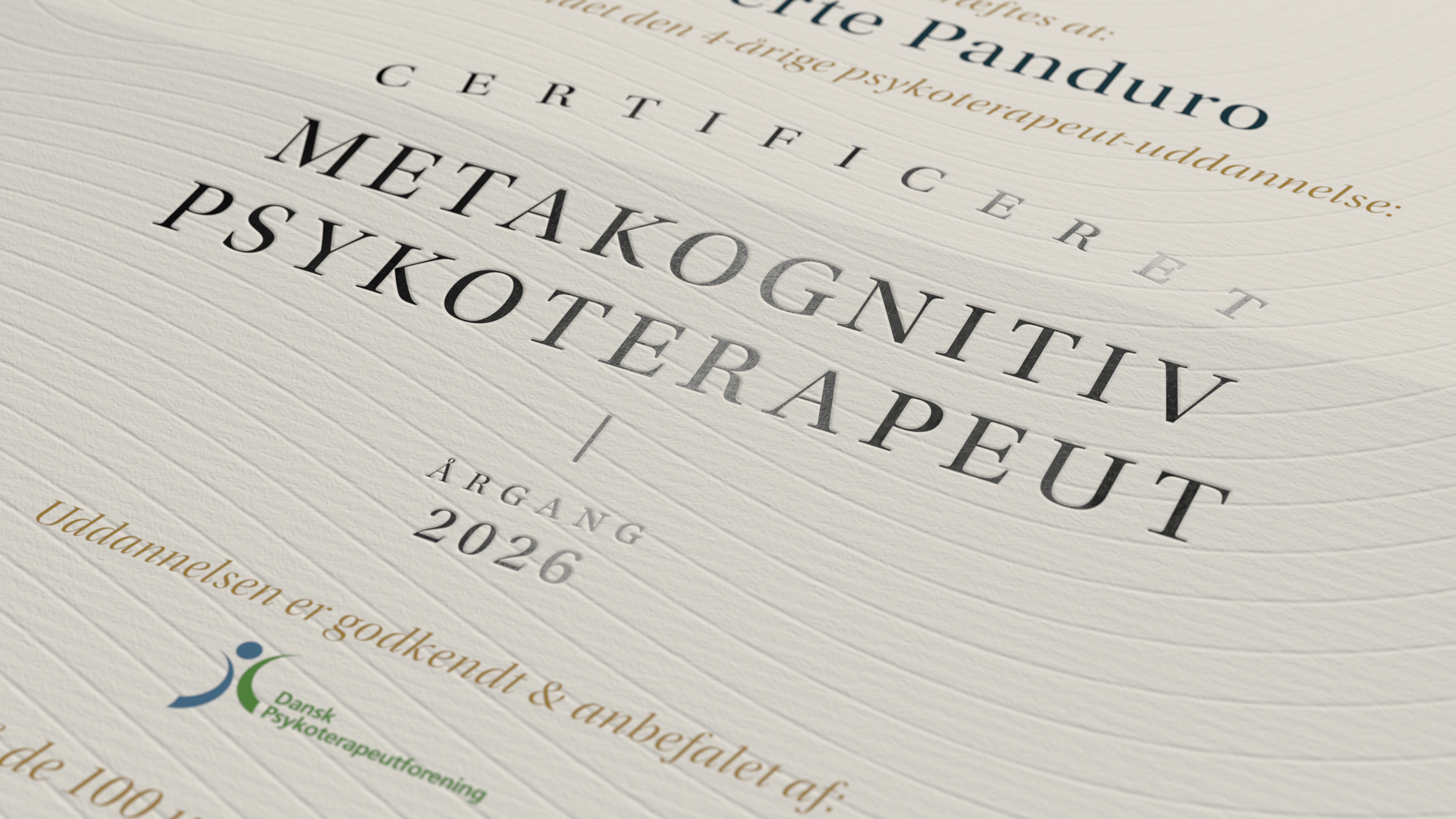 Certificeret Metakognitiv Psykoterapeut 4-årig metakognitiv psykoterapeutuddannelse